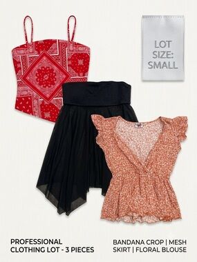 "Lot of 3 Trendy Women's Tops - Small: